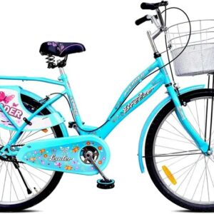 LEADER Breeze with Basket and Integrated Carrier 26 T (inch) Girls Cycle/Womens Cycle  (Single Speed, Blue, Rigid)